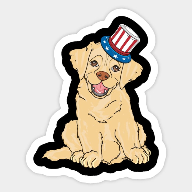 American Flag Labrador Retriever Dog Lover Sticker by Kaileymahoney